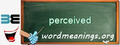 WordMeaning blackboard for perceived